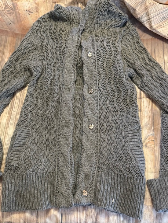 Zara Sweaters - Cozy Cable Knit Button-Front Sweater Cardigan - Gray Vintage Y2K Zara